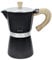 Gnali & Zani Venezia Cafetière à expresso | Noir | Pour 9 tasses | Tous feux dont induction | Cuisinière à expresso en aluminium | Poignées en plastique doux au toucher aspect bois | Cafetière de