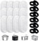 Tekenewbse Filtre Fontaine Eau Chat, 12 Pcs Filtres + 12 Pcs Éponges de Fontaine à Eau Filtres de Remplacement Rechange, Cheveux Filtrants, Carbone Activée Trois Couches Système de Filtration