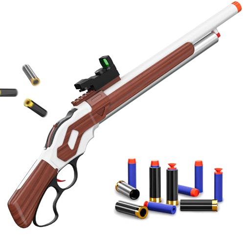 RuiDaXiang Spielzeugpistole,Spielzeug Schrotflinte,Eva Schaumstoff Blasters & Hebel-Aktion Leere Shell Ejecting Design für Innen-und Außenbereich Spielzeug (Braun)