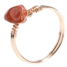 Tesselite Steinring – Herren- und Damenring, Naturstein, unregelmäßiger roter Jaspis, Rosenquarz, gelber, gewickelter Ring, personalisierter neuartiger Schmuck