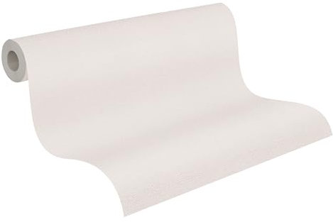 A.S. Création Pure Elegance Vliestapete mit Struktur Schaum 0,53 x 10,05 m – Creme Rosa – Uni Tapete mit Struktur - Made in Germany - einfarbige creme Wandtapete für verschiedene Räume - 363794