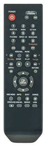 AULCMEET 00084Q AK59-00084Q Remplacer la télécommande Compatible avec Samsung Lecteur DVD et Enregistreur VHS AK59-00084Q DVD-1080PR DVD1080PR DVD-1080 DVD-1080P9 DVD-1080AV DVD1080P9 DVD1080AV
