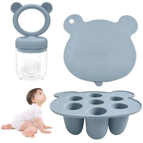 Baby Fruit Food Feeder Pacifier, Silicone Breastmilk Babies Food Freezer Tray, Baby Food Storage Containers Feeder for Safe Infant Self Feeding