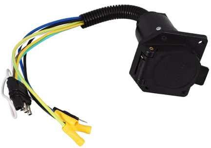 FUNOMOCYA Prise Adaptateur Broches pour Remorque Connecteur Électrique Étanche pour Camping Accessoire De Connexion De Feu De Remorque Support Inclus pour Installation Facile