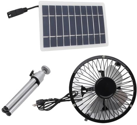 Solar Fan Camping - Solar Powered Fan - 10W Foldable Solar Powered Outdoor Fan | Camping Fan With Solar Panel | USB Rechargeable Solar Powered Fan For Outside, Hiking Outside, Home