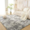 Nyescasa Hochflor Teppich Langflor Wohnzimmer Teppich Modern Flauschig Rechteckig Teppich für Wohnzimmer Kinderzimmer Schlafzimmer Flur Läufer Grau Shaggy Teppich Innen 140x200cm Dickere Ausführung