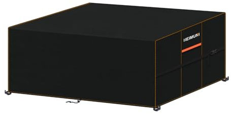 HEIMUNI Outdoor Furniture Cover, 170x100x75cm Garden Table Covers Waterproof Rattan Sofa Cover with Air Vent, Patio Table and Chairs Covers 420D Oxford Fabric Anti-UV Windproof