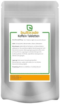 100 Stück/ 50 g | Koffein Tabletten | Coffein | Tabletten | Buxtrade
