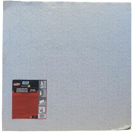 GEB Plaque isolante 2 faces aluminium pour isolation thermique et protection au feu - 600°C - 4mm épaisseur - 1000x1000mm