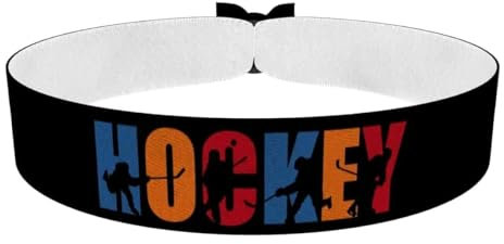 Hockey Motiv Stoffarmband - Sportarmband aus Satin - Wasserfest & langlebig - Geschenk für Sportbegeisterte - Sportaccessoires für Männer, Frauen & Kinder - Teamgeist Armband