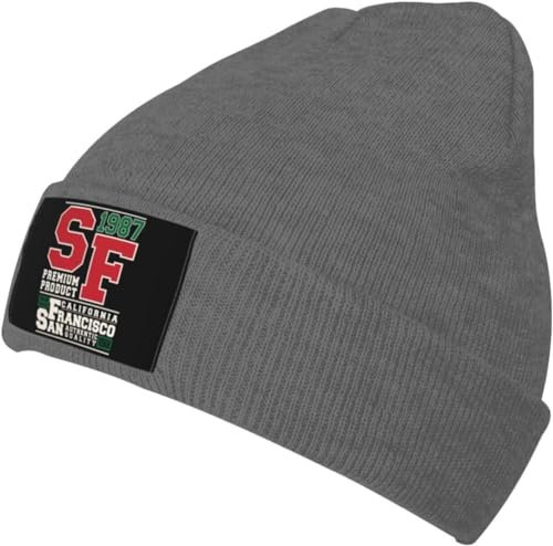 Strickmütze San Francisco Vintage Briefmarkendruck Beanie Mütze Daily Beanie Hut Bequeme Cuffed Hats Für Running Alle Jahreszeiten Camping