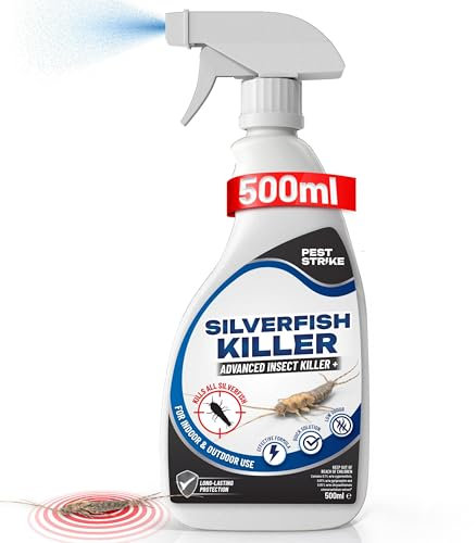 Silverfish Killer Spray - 500ml Silverfish Repellent for Indoor and Outdoor Use - Rapid-Action, Lasting Protection & Stain-Free Formula Silver Fish Killing Spray (1 Pack)