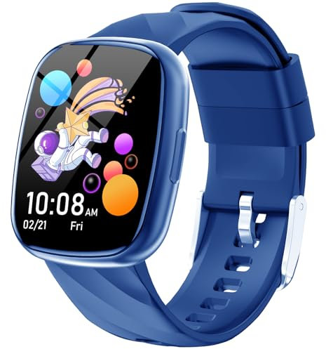 Reloj inteligente para niños, rastreador de actividad física para niños y niñas, resistente al agua, juegos de rompecabezas, música de alarma, modo deportivo, frecuencia cardíaca, sueño, podómetro