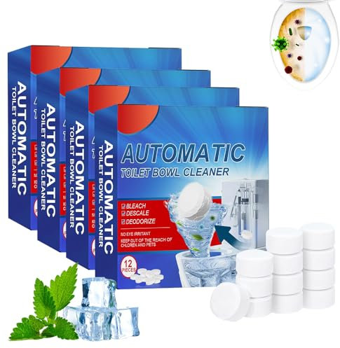 SGZIOO 48 Piezas Pastillas Limpiadoras WC, Pastillas Cisterna WC, Pastillas Limpiadoras de Inodoro para Cisterna, Pastillas de Limpieza de Inodoros, para Frescura Higiénica y Protección Contra La Cal