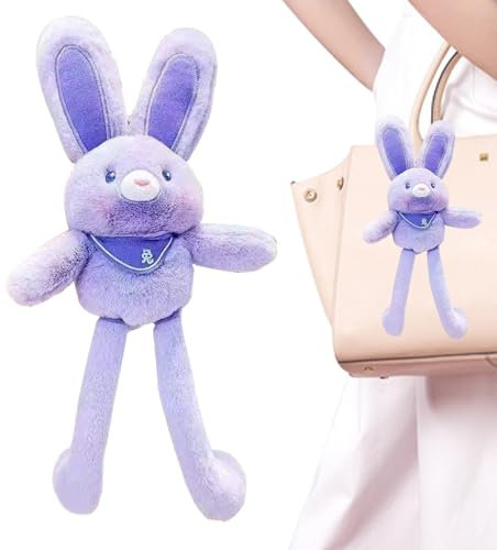 Pull Up Plush Toy Bunny, Bunny Plüsch | 11inch interaktive Osterhase gefülltes Tier - Super weicher und interaktiver, schaltbarer Ohrschlüsselketten für den Anhänger des Rucksacks für Ring Charme