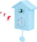 CYSFETENA Blau Moderne Kuckucksuhr,15 X 9 X 25 cm Cuckoo Clock mit Leiser Bewegung,ABS Kunststoff Kuckucksuhren mit Nachtruhefunktion für Zuhause Wohnzimmer Küche Büro