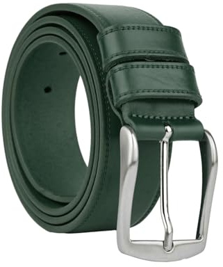 Conte Massimo Herren Gürtel aus Echtem Leder, Unikat, Made in Italy, Nickelfreie Schnalle, kürzbar, 3,5 cm breit, mit Geschenkbox