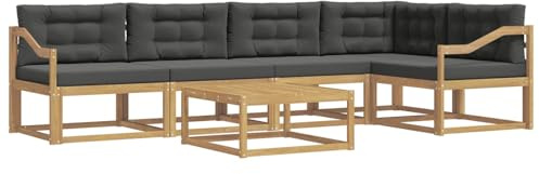 vidaXL Outdoor-Sofagarnitur 6 pcs Weiß und Anthrazit 79 x 79 x 37 cm, Modernes Gartenmöbelset, wetterfestes Sofa, schicke Sitzgruppe, langlebige Liege fürs Poolside