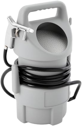 Qurib Machine de sablage portable - Seau de sablage - Capacité de 22 kg - Avec pistolet de sablage et tuyau de 4,5 m - Portable - Pour enlever la rouille - Nettoyage - Air comprimé - Gris