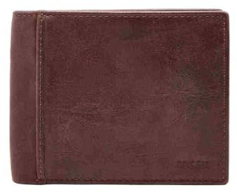 Fossil Ingram Bifold oder Trifold Brieftasche aus Leder für Herren