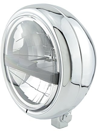 HIGHSIDER Pecos Typ 5 Motorrad 5 3/4 Zoll LED-Scheinwerfer, E- geprüft (Chrom)