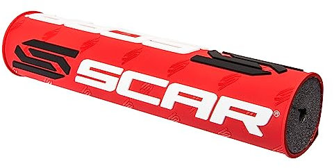 Protector Manillar SCAR Ø 22mm (7/8) con Barra - Moto Cross Quad Dirt Bike Enduro Supermoto - Rojo
