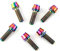 Confezione da 6 bulloni in titanio per bicicletta, M5 x 16 mm, conici con rondella – multicolore/arcobaleno