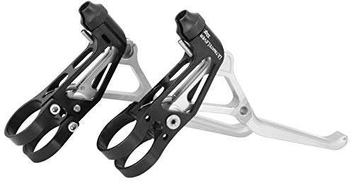 VGEBY Bremshebel, Ultraleichtes CNC Links Rechts Bremsgriff Fahrrad V Bremsgriffhebel Fahrradzubehör für Klappbares Rennrad(schwarzes Silber) Hardwarehandle Hardwarehandle Fahrräder Und Ersatzteile