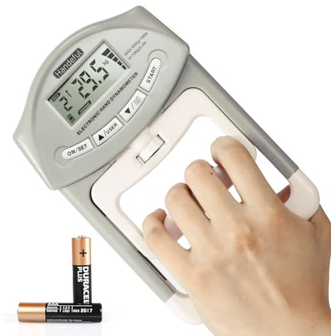 Handeful Grip Strength Tester, Hand Grip Dynamometer (198Lbs / 90Kgs), Electronic Handgrip Testing for Sports Home School Use