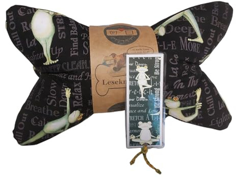 Bastel-Stall by Wetzel Leseknochen Yoga Frosch | Handmade, Mit Lesezeichen, Füllung Medium Polyesterfaserbällchen, Neck Relaxing Pillow
