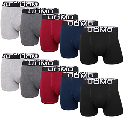 L&K Boxershorts Herren Unterhosen Männer 5er/10er Pack aus Baumwolle – Bequeme Herren Unterwäsche, Atmungsaktiv & Formstabil