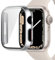 Miimall Kompatibel mit Apple Watch Series 9/8/7 45mm 41mm Hülle mit Glas Displayschutz, Ultradünne PC Schutzhülle Vollschutz Kratzfest Displayschutzfolie Schutz Case für iWatch 45mm - Silber