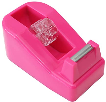 QILIMA Tisch-Klebebandabroller, Abroller für Klebeband, rutschfeste Basis, zum Verpacken im Büro, Restaurant, Blumenladen, Kuchenladen, Pink