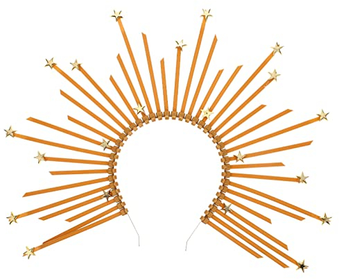 Krone Stirnband Stachelstirnband Frau Haarreifen Stern Haarband Kopfschmuck Kostüm für Golden Griechische Göttin Kostüm