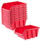Kadax Scatole portaoggetti da parete, impilabili, in plastica, ideali per organizzare i tuoi utensili, contenitori a becco per garage (confezione da 10: rosso, 290 x 200 mm)