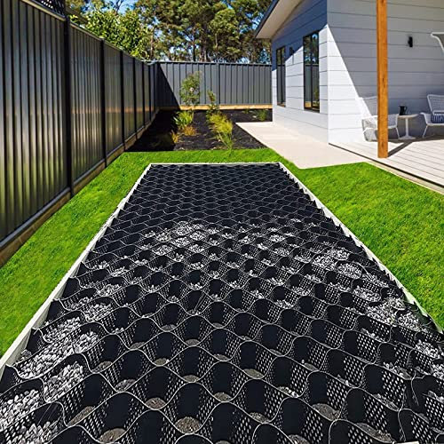YXXSDP Kiesgitter Geogitter Kiesmatten Garten Kies Bodengitter Stabilisator, 2 Tiefe Wabe Geozellen Geo-Gitter Bodenstabilisator, Für Terrassen Gehweg Unterbau Für Schuppen (Size : 1x1m/3.3x3.3ft)
