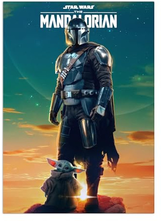 Displate Offiziell Star Wars MetallPoster Magnetische Befestigung Inklusive Lizenziert Bilder Hochwertiges Poster Star Wars - Mandalorian Season 3 - The Mandalorian s.3 logo Poster 67.5 cm x 48 cm