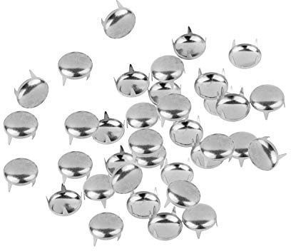 Trimming Shop Lot de 50 clous en forme de dôme - Argenté - 9 mm - Pour embellir des sacs à main, des vestes en cuir, des vêtements, des loisirs créatifs