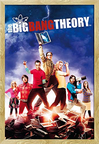 empireposter The Big Bang Theory - Cast - Poster Kino Movie TV-Serie - Größe 61x91,5 cm + Wechselrahmen, Shinsuke® Maxi MDF Buche, Acryl-Scheibe