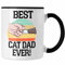 Trendation - Geschenkidee für Katzen-Papa Tasse Katzenmotiv Best Cat Dad Ever (Schwarz)