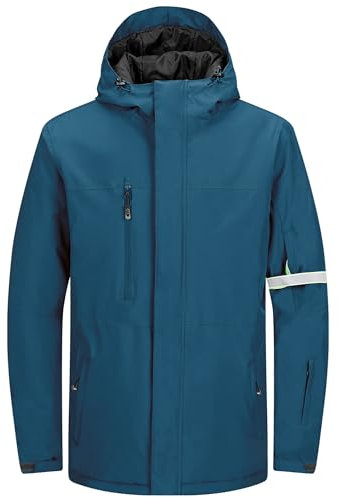 33,000ft Herren Skijacke Wasserdichte Winddichte Warme Outdoorjacke Winterjacke Funktionsjacke Atmungsaktive Snowboardjacke Softshell Jacke mit Kapuze