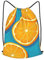 Frische Orange Frucht Druck Kordelzug Rucksack Tasche Wasserdichte Sackpack für Reise Arbeit, Schwarz , S