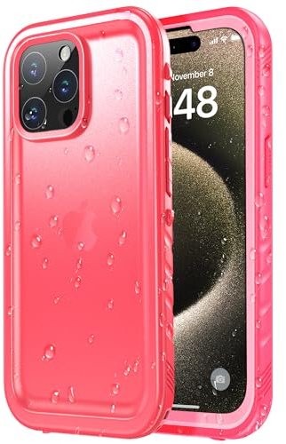 SPORTLINK for iPhone 15 Pro Max Case Waterproof - Shockproof Heavy Duty Front and Back Cover [Built in Screen/Camera Protector] 360 Full Body Protective [Dustproof][IP68 Underwater]-6.7 Pink