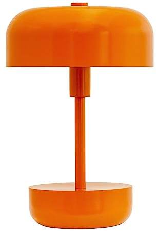Dyberg Larsen Haipot Tischlampe Kabellos Orange | LED Lampe Dänischen Design Wiederaufladbare | Schreibtischlampe ohne leuchtmittel | LED Tischleuchte Kabellos 8 Stunden Akkulaufzeit