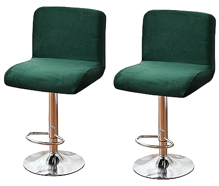 RAKTOV 2 Stück Barhocker-Bezüge, abnehmbarer Hocker-Kissenbezug, Stretch-Stuhlbezug, Esszimmerstuhl-Schutzbezug, Stuhlsitzbezug für Barhocker, Rückstuhl, Grün