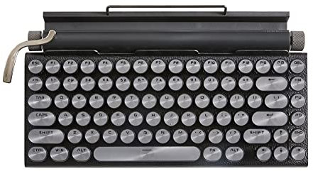 Gsrimgratoe Schreibmaschine, Bluetooth, USB, mechanisch, Punk Keycaps für Desktop/Laptop/Schwarz