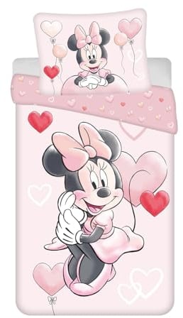 Jerry Fabrics Bettwäsche Disney Minnie Balloon, 100 % Baumwolle, Bettbezug 140 x 200 cm + Kissenbezug