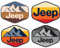 Jeep Mountain Range and Stripes Logos Premium-Vinyl-Aufkleber, sechseckig, 10,2 x 7,6 cm, 4 Stück