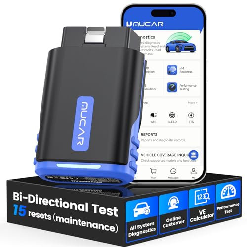 MUCAR DriverScan Bluetooth OBD2 Scanner, Bi-Directional Scanner OBDII All System Car Diagnostic Tool with 15 Reset, EVAP Test Car Auto Diagnostic Scan Tool Code Readers and App for ios & Android