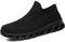FLARUT Slip-On Sneakers Hombres Mujeres Zapatos Deportivos para Correr Fitness Jogging Ligeros para Caminar Entrenadores Zapatos Casual Transpirables Zapatos para Correr en la Calle(Negro Puro,37)